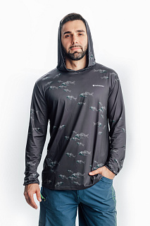 Гольфстрим (Gulf stream) лонгслив с капюшоном GRAYLING (карп серый) GRLS-02GR